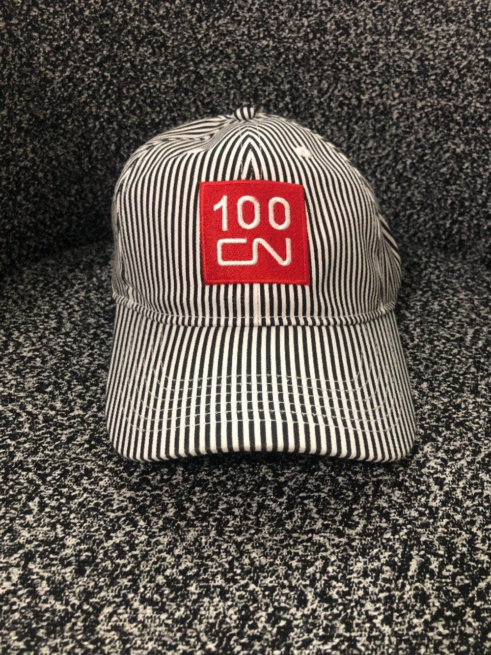 CN 100 Railway Cap Canadian National Railway stripe cotton adjustable size